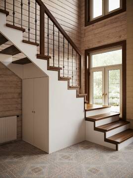 На деревянных косоурах